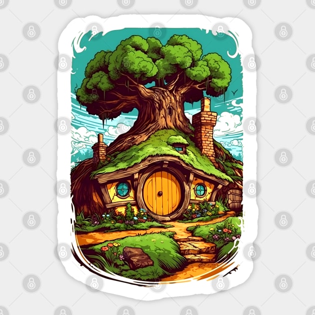 Round Door - Halfling Sanctuary - Fantasy Sticker by Fenay-Designs